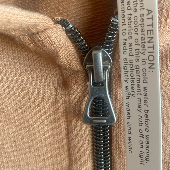 James Perse NWT French Terry Long Sleeve Zippered  100% Cotton Hoodie size 2 - Picture 12 of 16